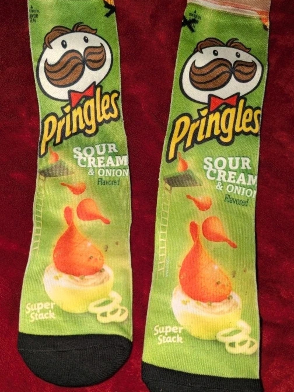 Pringle Green Sour Cream & Onion Graphic Crew Socks